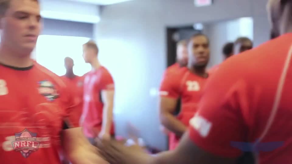 NRFL players in the tunnel before a showcase match